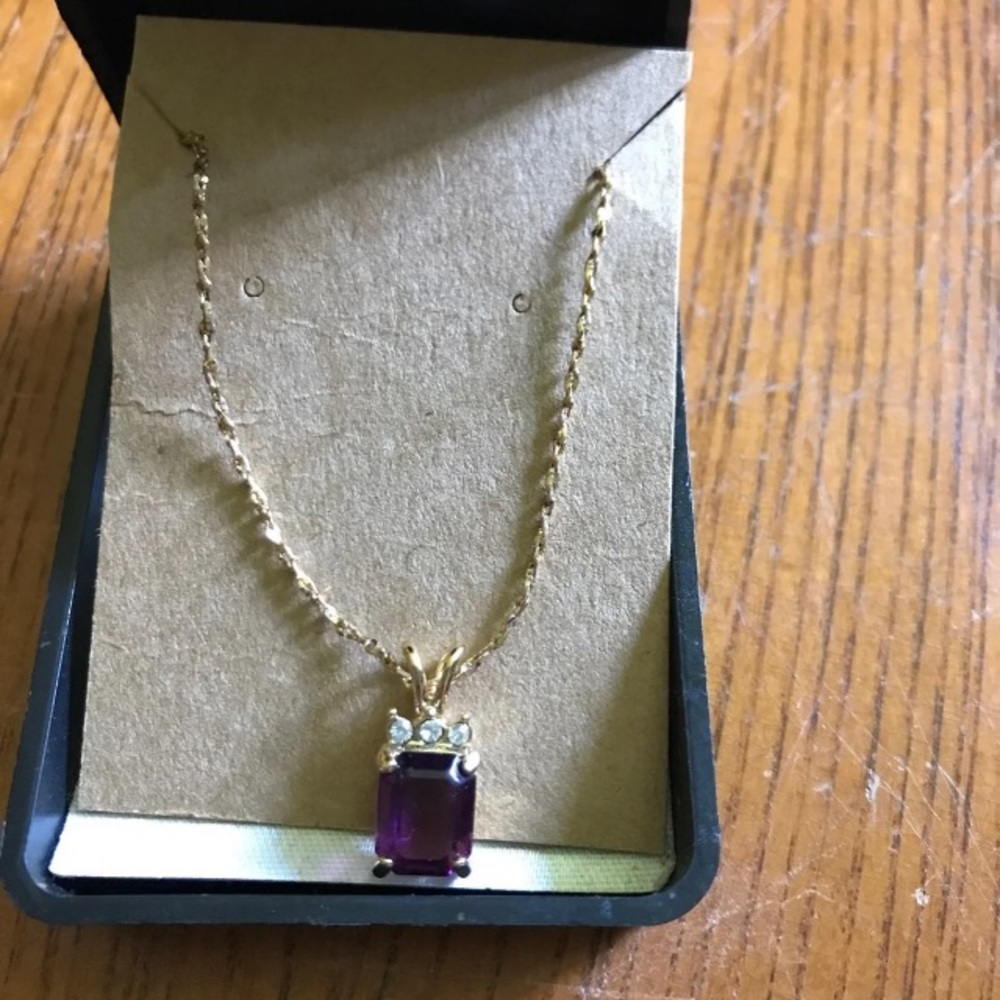 Amethyst & Rhinestone Necklace